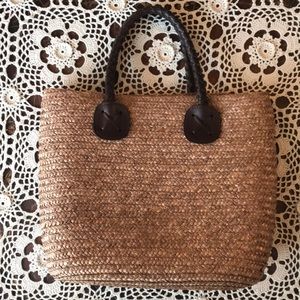 Vintage Braided 100% Straw Tote